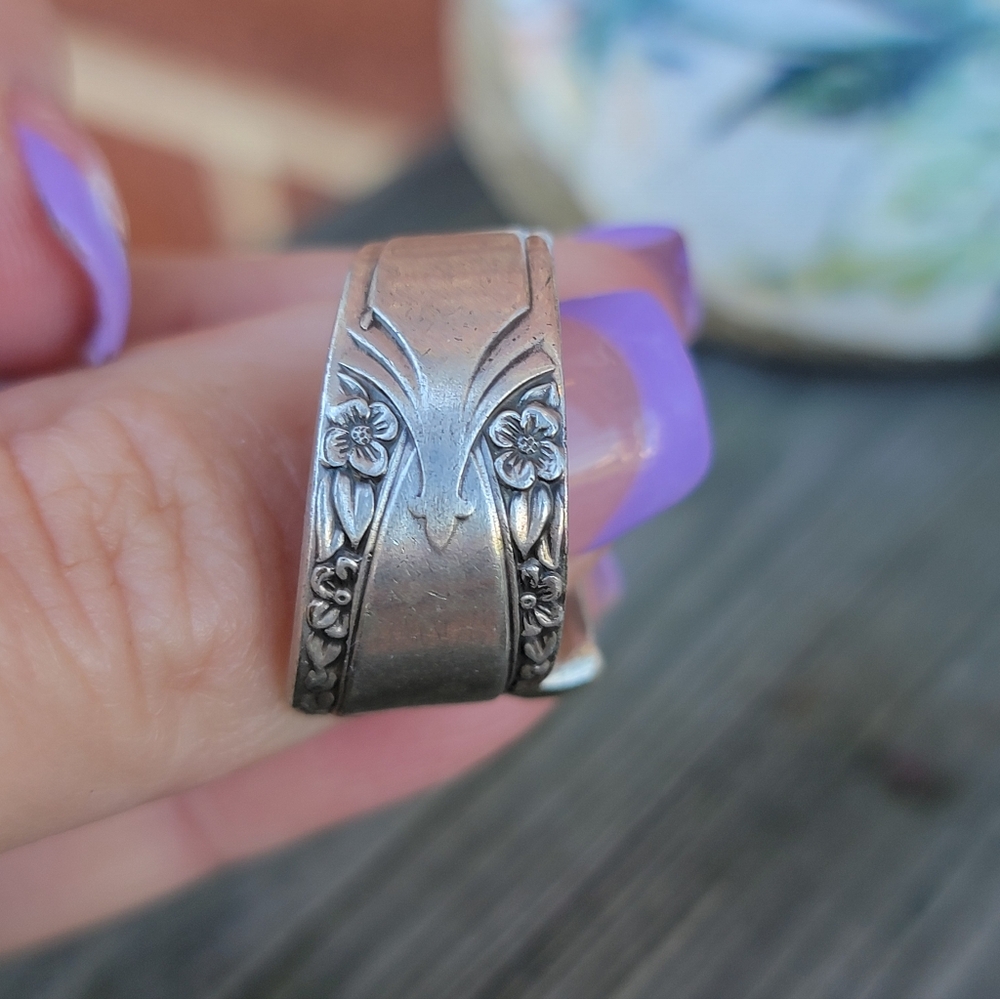 Handmade Vintage Silver Spoon Ring Size 8